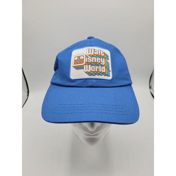 Walt Disney World Retro Rainbow Logo Blue Adjustable Hat *NWT - Picture 1 of 8